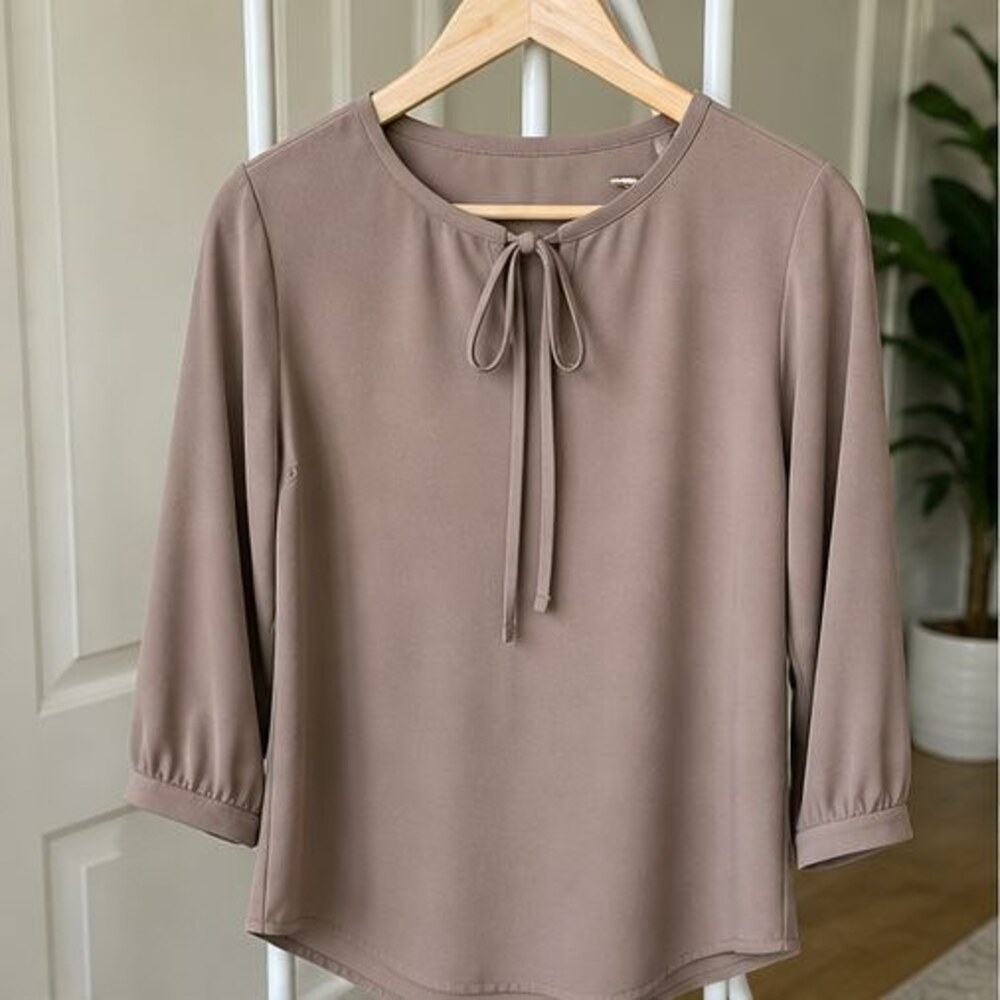 Taupe Peplum Top